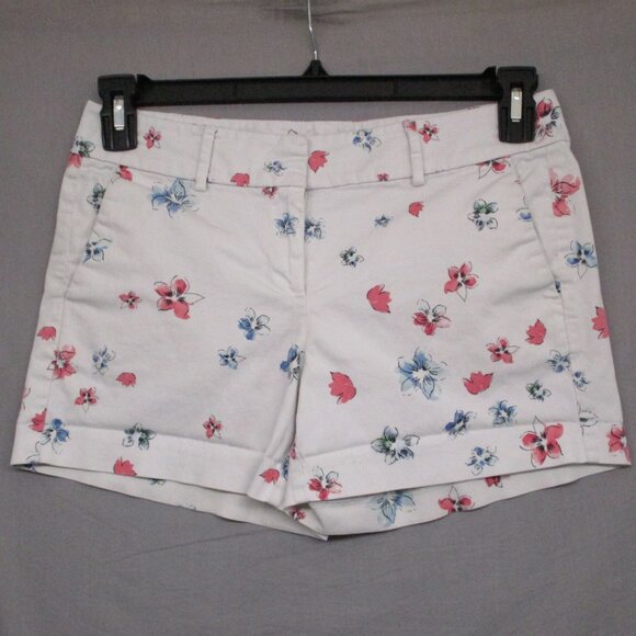 Ann Taylor Chino Short Floral Print White Women Size | 4P - Picture 2 of 11